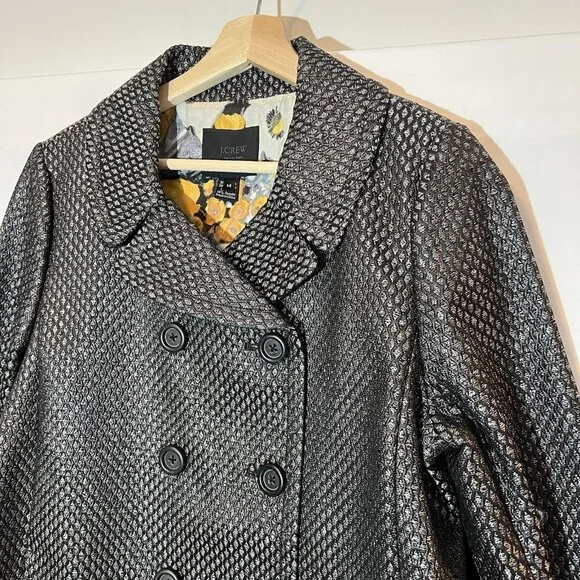 J. Crew Collection Women’s Gray Size Jacket Coat Blazer Rayón Silk Blend Belt - Picture 11 of 12